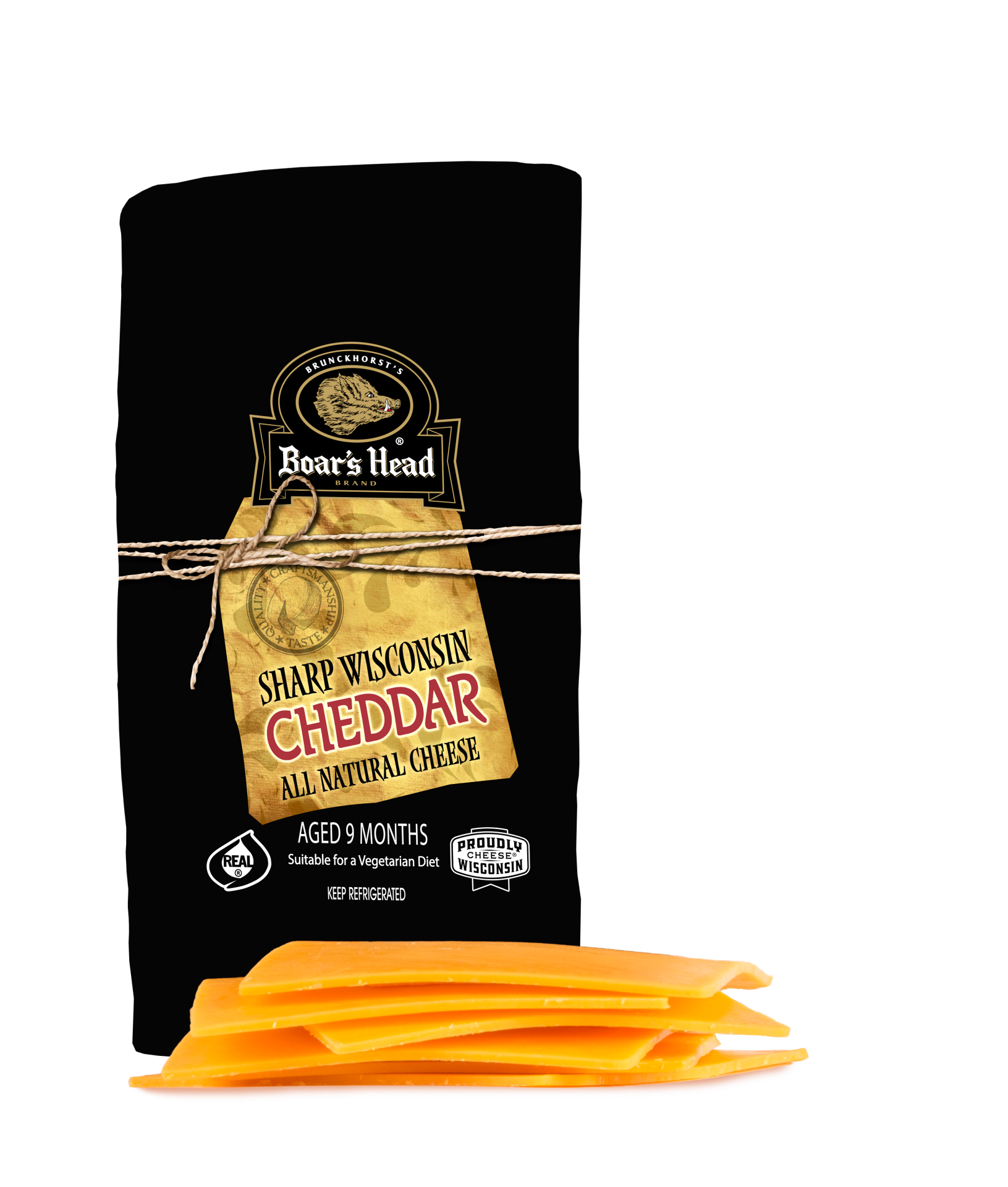slide 1 of 1, Boar's Head Sharp Wisconsin Cheddar Cheese Black Wax, per lb