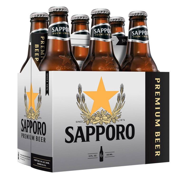 slide 3 of 3, Sapporo Premium Beer 6pk 12oz Bottles, 6 ct; 12 oz