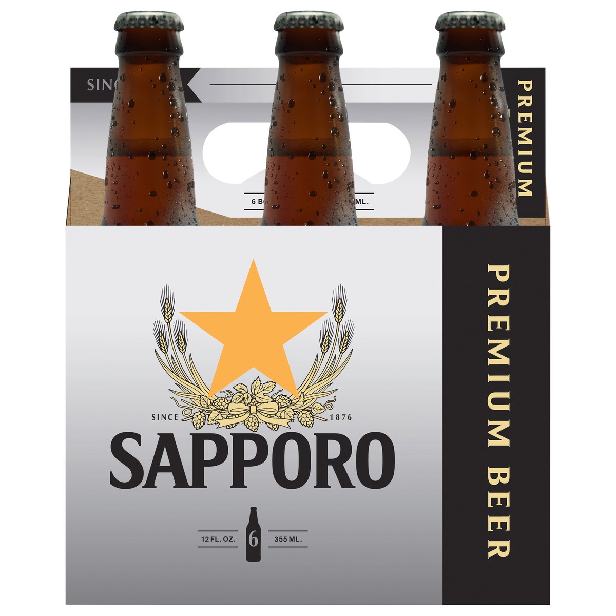 slide 1 of 3, Sapporo Premium Beer 6pk 12oz Bottles, 6 ct; 12 oz