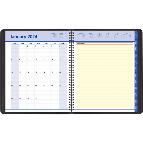 slide 3 of 4, 2025 At-A-Glance Quicknotes Weekly/Monthly Appointment Book Planner, 8"" X 10""?, Black, January To December, 760105, 1 ct