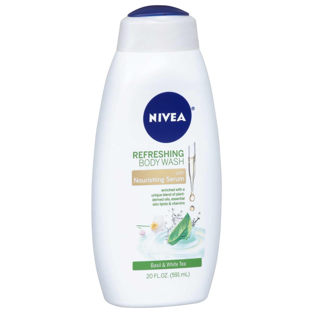 slide 7 of 9, Nivea Basil & White Tea Refreshing Body Wash 20 fl oz, 20 fl oz