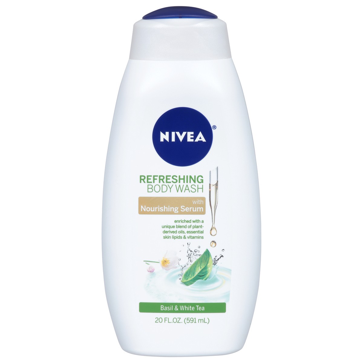 slide 1 of 9, Nivea Basil & White Tea Refreshing Body Wash 20 fl oz, 20 fl oz