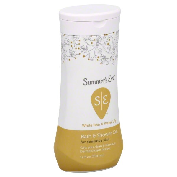 slide 1 of 1, Summer's Eve Bath & Shower Gel, for Sensitive Skin, White Pear & Water Lily, 12 oz