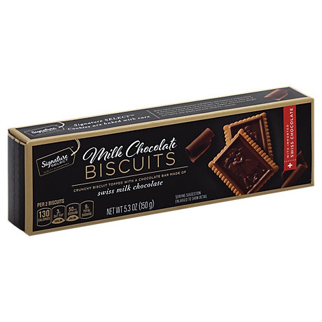 slide 1 of 1, Signature Select Biscuits Swiss Milk Chocolate, 5.3 oz