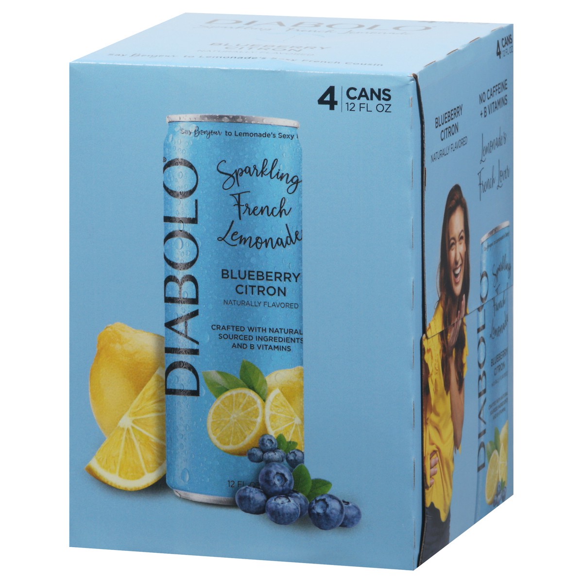 slide 3 of 9, DIABOLO Blueberry Citron Sparkling French Lemonade 4 - 12 fl oz Cans, 4 ct