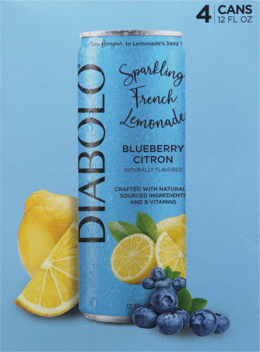 slide 5 of 9, DIABOLO Blueberry Citron Sparkling French Lemonade 4 - 12 fl oz Cans, 4 ct