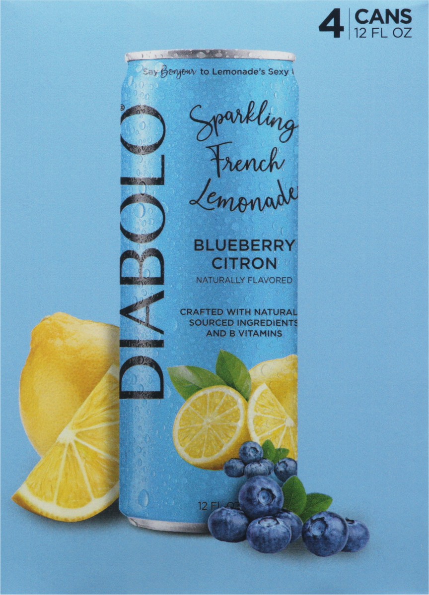 slide 6 of 9, DIABOLO Blueberry Citron Sparkling French Lemonade 4 - 12 fl oz Cans, 4 ct