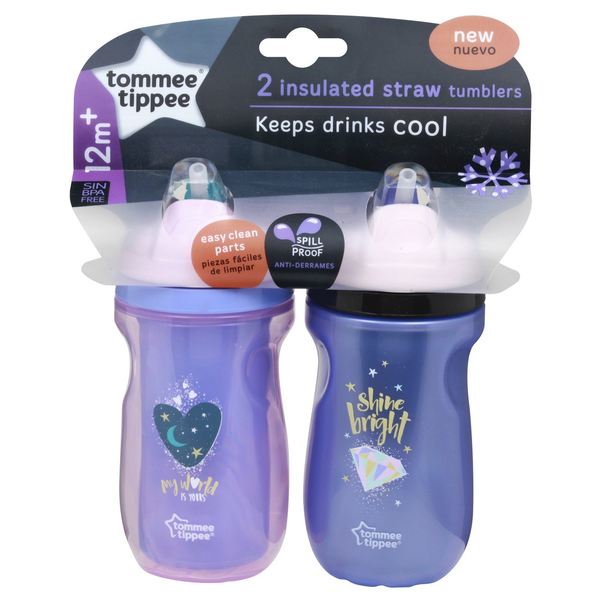 slide 8 of 10, Tommee Tippee 12+ Months 9 Ounce Insulated Straw Tumblers 2 ea, 2 ct