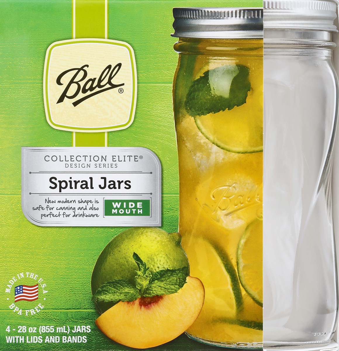 slide 3 of 4, Ball Spiral Jars 4 ea, 4 ct; 28 oz