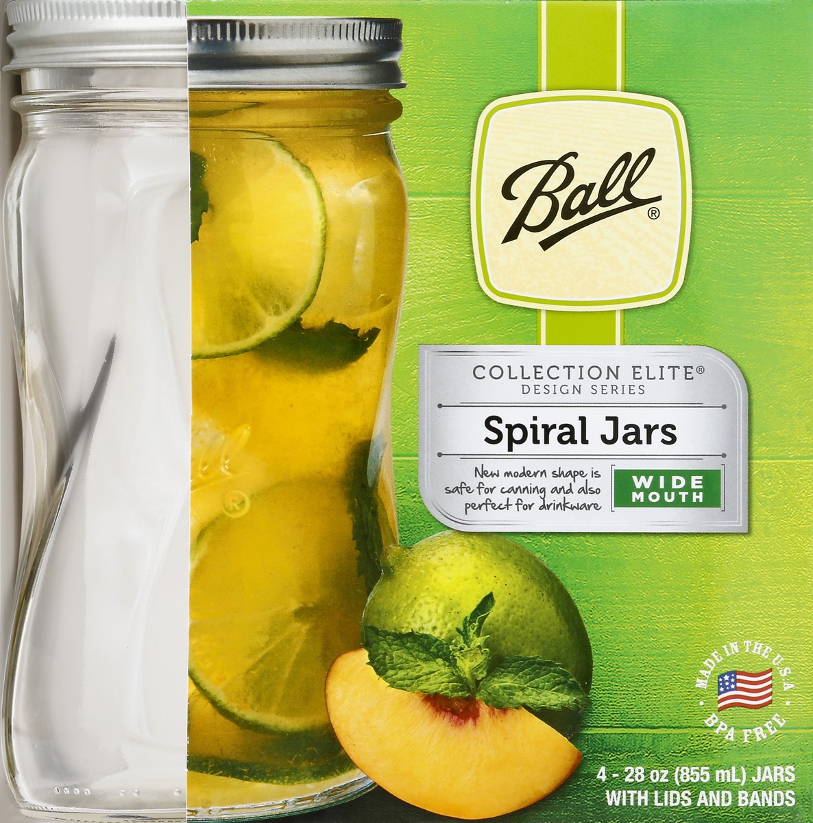 slide 4 of 4, Ball Spiral Jars 4 ea, 4 ct; 28 oz