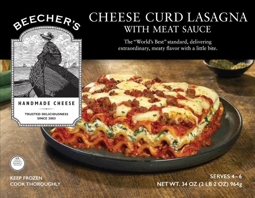 slide 1 of 2, Beecher's Cheese Curd Lasagna With Meat Sauce, 34 oz