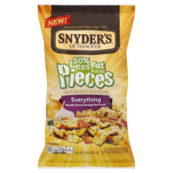 slide 1 of 5, Snyder's of Hanover Reduced Fat Everything Pieces, 10 oz