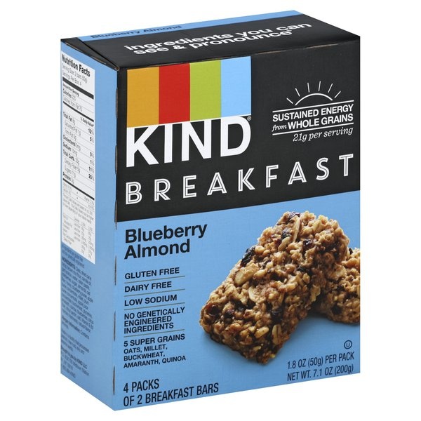 slide 1 of 1, KIND Breakfast Bar, Blueberry Almond, 1.8 oz