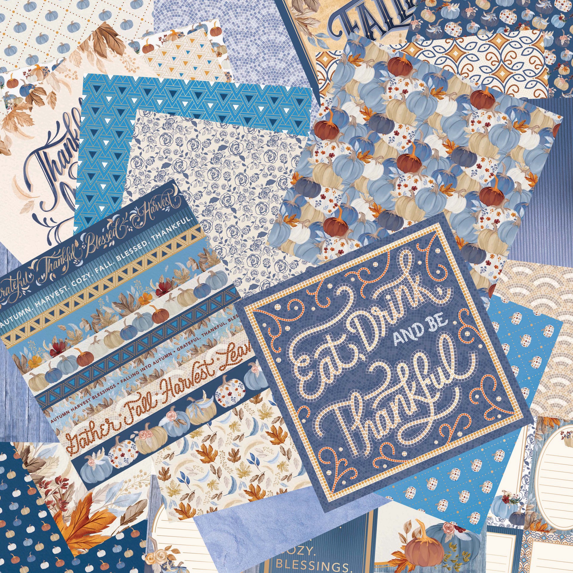 slide 2 of 3, Craft Smith 12" X 12" Blue Harvest Paper Pad, 12 in x 12 in