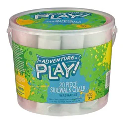 Adventure Play! Jumbo Washable Sidewalk Chalk with Tub