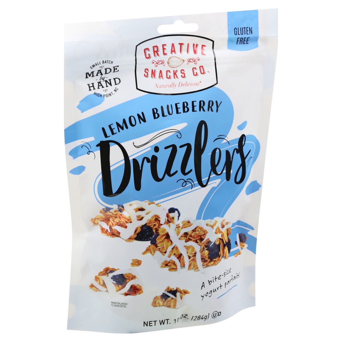 slide 4 of 12, Creative Snacks Co. drizzled granola clusters, lemon blueberry, 10 oz