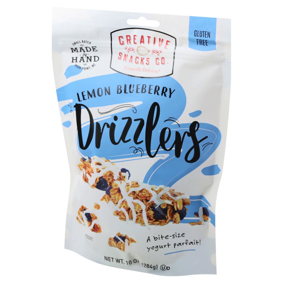 slide 8 of 12, Creative Snacks Co. drizzled granola clusters, lemon blueberry, 10 oz