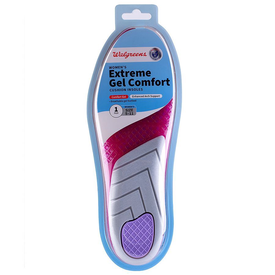 slide 1 of 1, Walgreens Women's Extreme Gel Comfort Cushion Insoles, size 5 ct; 11 1pair