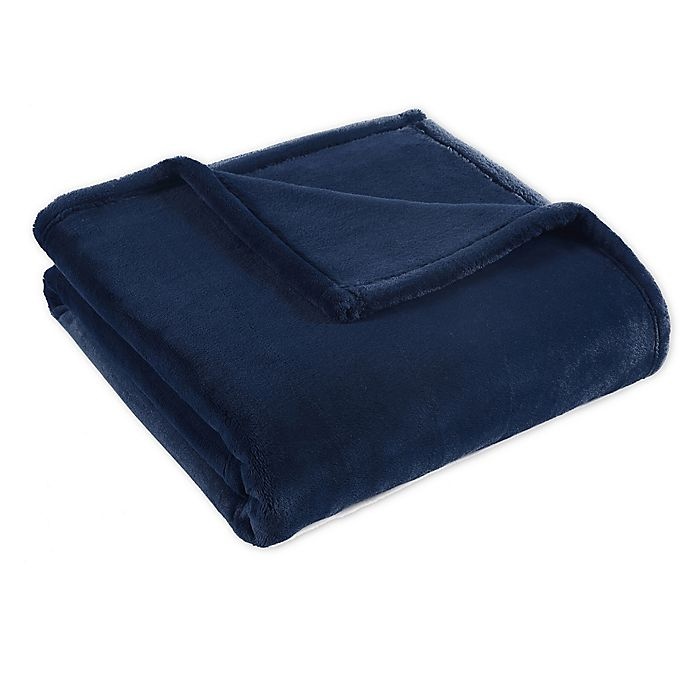 slide 1 of 1, Morgan Home Purely Soft Plush Throw Blanket - Peacoat, 1 ct