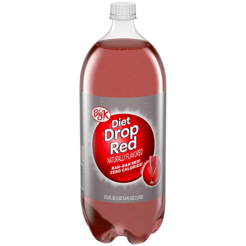 slide 1 of 1, Big K Drop Red Diet Soda - 2 liter, 2 liter
