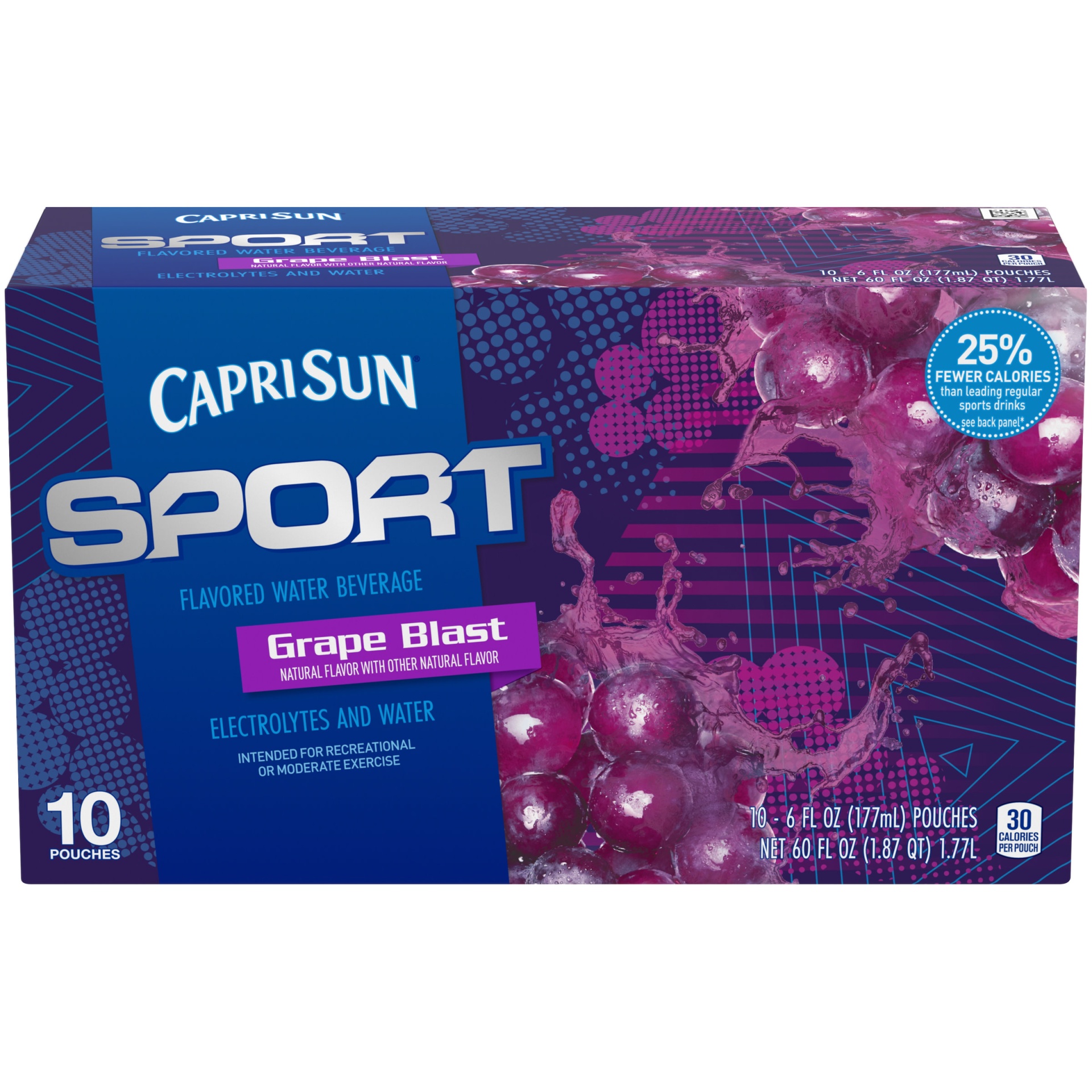 slide 1 of 10, Capri Sun Sport Grape Blast Flavored Water Beverage - Pouches - 10 ct; 6 fl oz, 10 ct; 6 fl oz