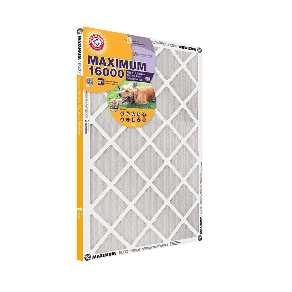 slide 1 of 1, ARM & HAMMER Max Odor Home Air Filter, 14 in x 25 in x 1 in