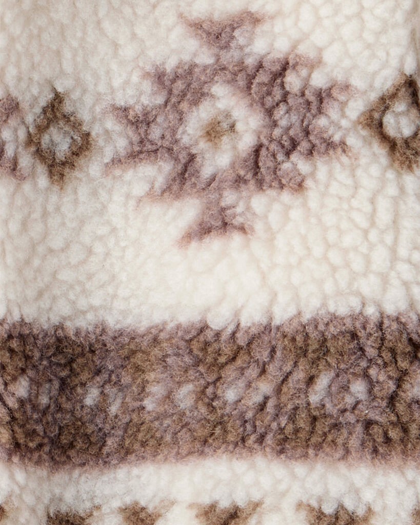 slide 3 of 3, Littleplanet Baby Recycled Southwestern Sherpa Jacket Dough Cream, Caribou Brown 9M, 1 ct