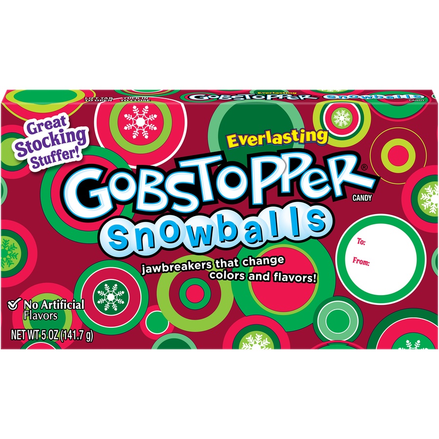 slide 1 of 8, Gobstopper Christmas Snowball Theater Box, 5 oz