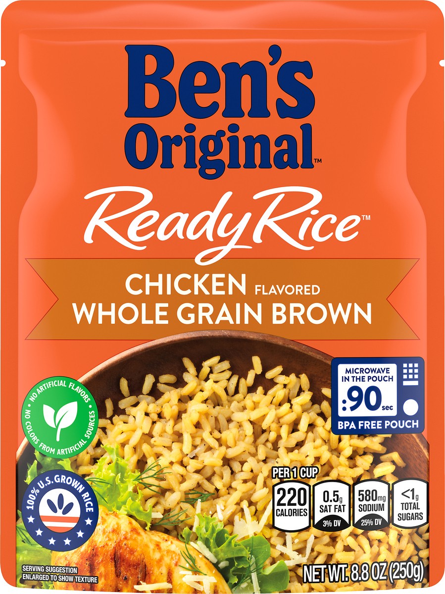 slide 5 of 9, Ben's Original Brown Rice, Whole Grain, Chicken Flavored, 8.8 oz