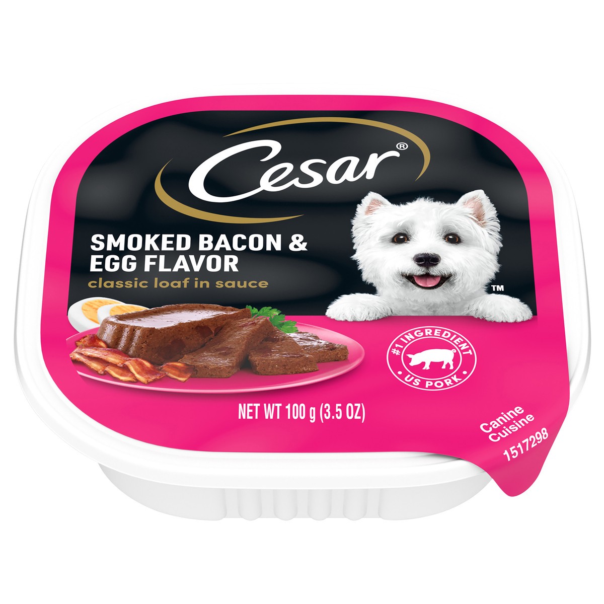 slide 1 of 5, Cesar Classic Loaf in Sauce Smoked Bacon & Egg Flavor Canine Cuisine 3.5 oz, 3.5 oz