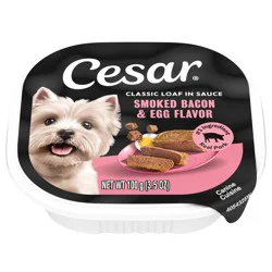 Cesar Classic Loaf in Sauce Smoked Bacon & Egg Flavor Canine Cuisine 3.5 oz
