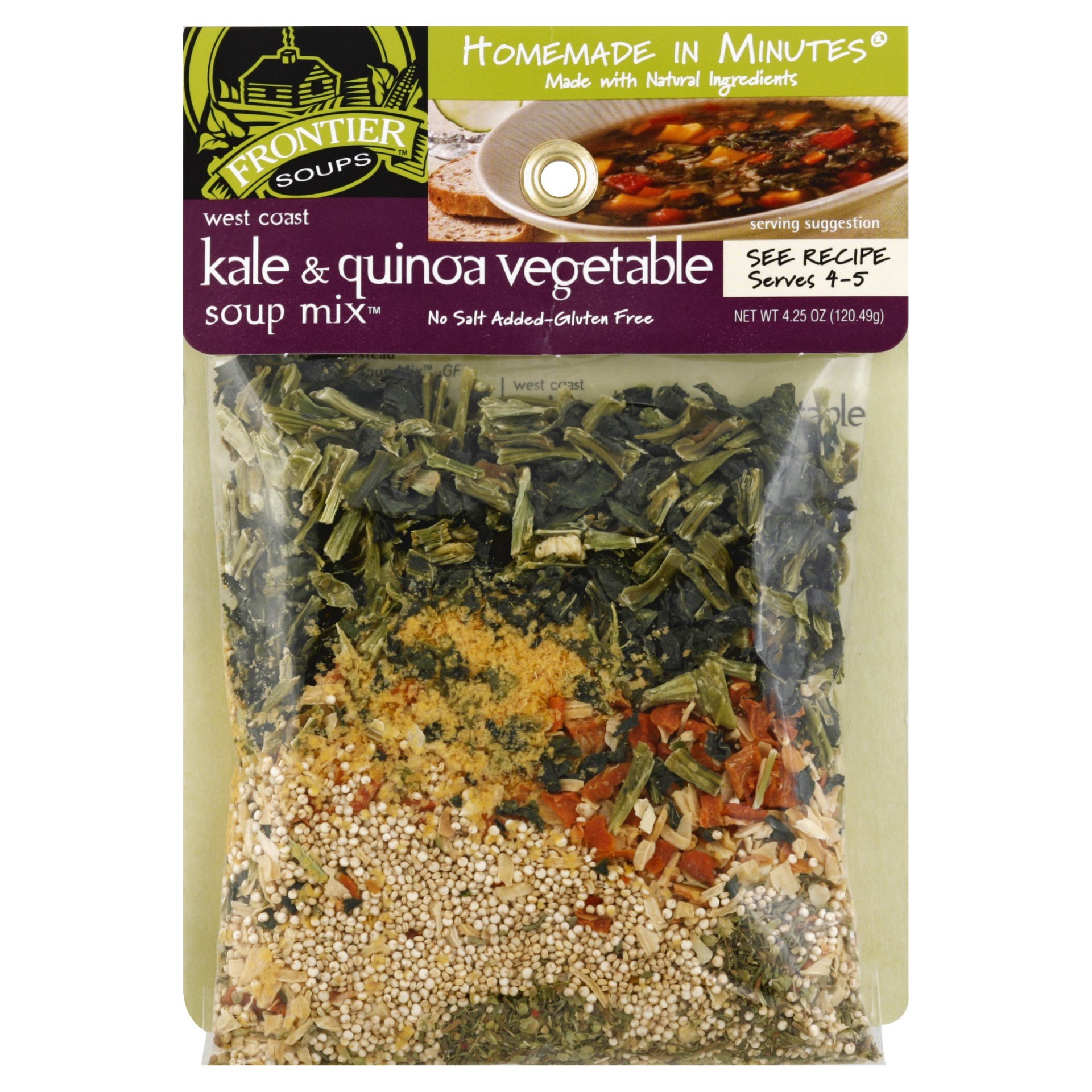 slide 1 of 3, Frontier Soups West Coast Kale & Quinoa Vegetable, 4.25 oz