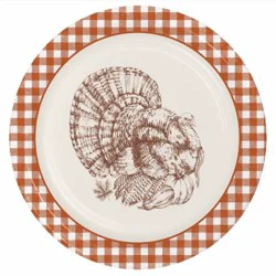 Holiday Home 8.75 Inch Turkey/Gourd Dinner Plate, 1 ea