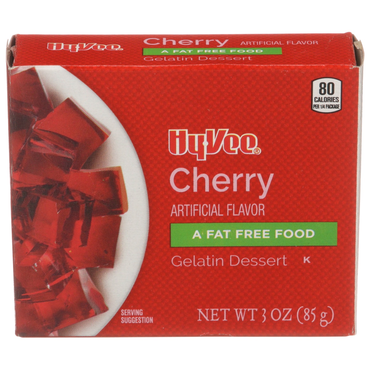 slide 1 of 1, Hy-vee Cherry Gelatin Dessert, 3 oz