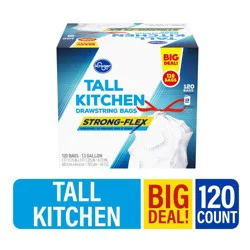Kroger Strong-Flex Unscented Tall Kitchen 13 Gallon Drawstring Bags