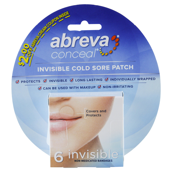 slide 1 of 1, Abreva Conceal Cold Sore Patch, 6 ct