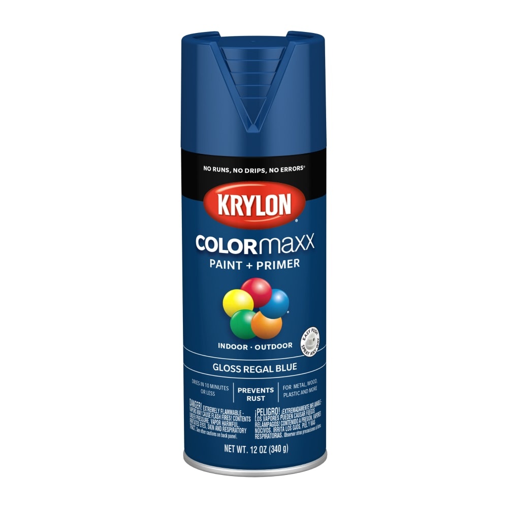slide 1 of 1, Krylon Colormaxx Gloss Paint & Primer - Regal Blue, 12 oz
