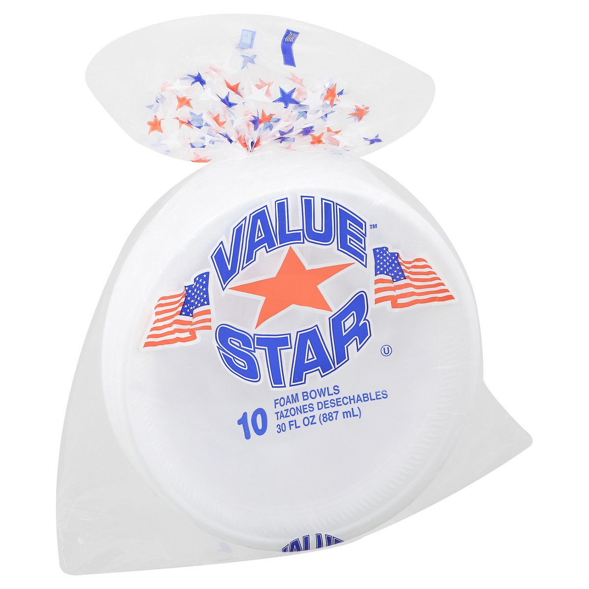 slide 2 of 9, Value Star Disposable Foam Bowls 30Oz, 10 ct