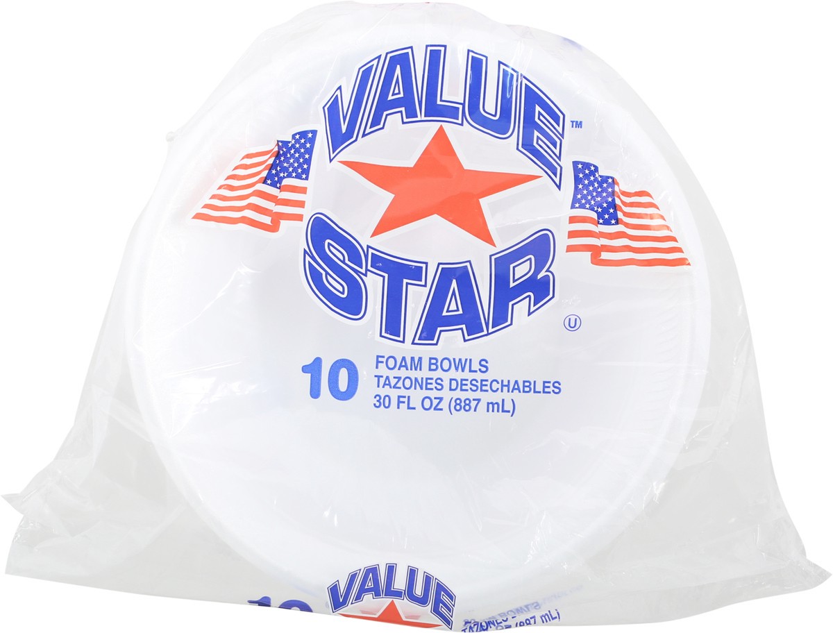 slide 6 of 9, Value Star Disposable Foam Bowls 30Oz, 10 ct
