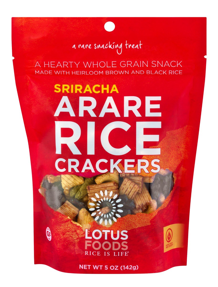 slide 1 of 2, Lotus Foods Crackers Rice Sriracha Arare, 5 oz