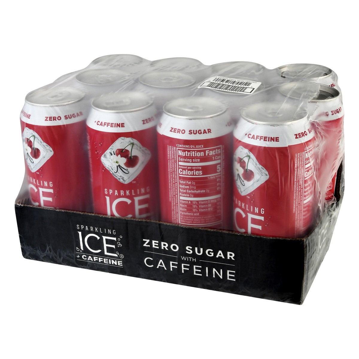 slide 8 of 10, Sparkling ICE + Caffeine, Cherry Vanilla - 16 fl oz, 16 fl oz