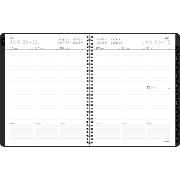 slide 3 of 4, 2025 At-A-Glance Contemporary Lite Weekly/Monthly Planner, 8-1/4"" X 11"", Black, January To December, 7095Xl05, 1 ct