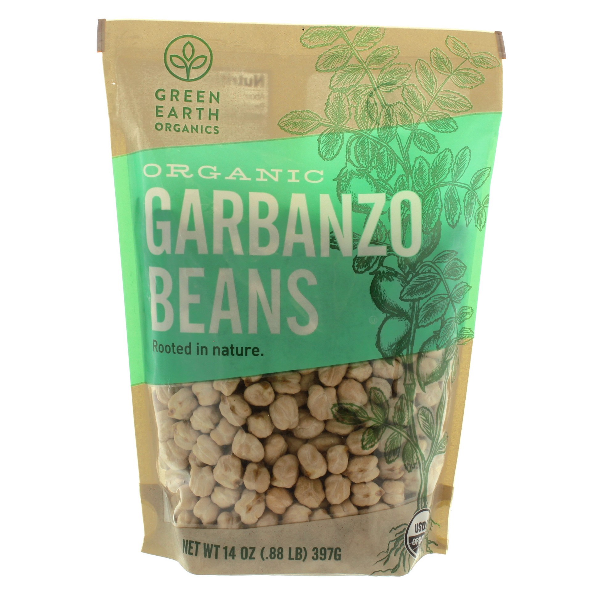 slide 1 of 1, Green Earth Organics Organic Garbanzo Beans, 14 oz