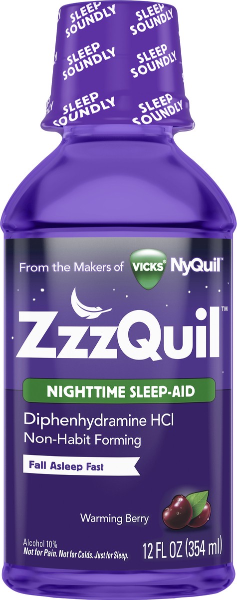 slide 4 of 4, Zzzquil Night Time Sleep Aid Liquid, 12 fl oz