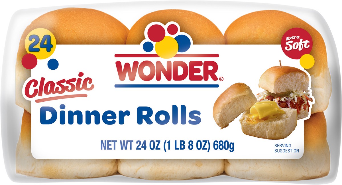 slide 6 of 8, Wonder Extra Soft Classic Dinner Rolls 24 ea, 24 ct