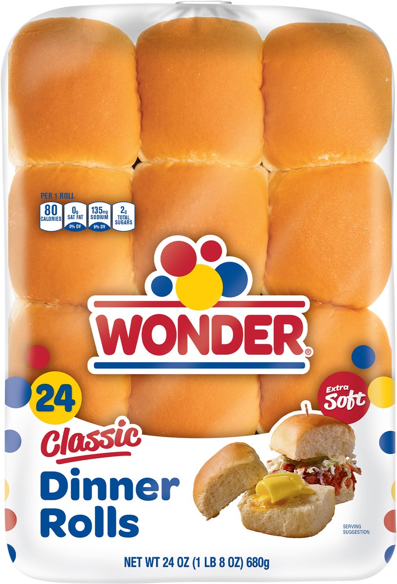 slide 8 of 8, Wonder Extra Soft Classic Dinner Rolls 24 ea, 24 ct