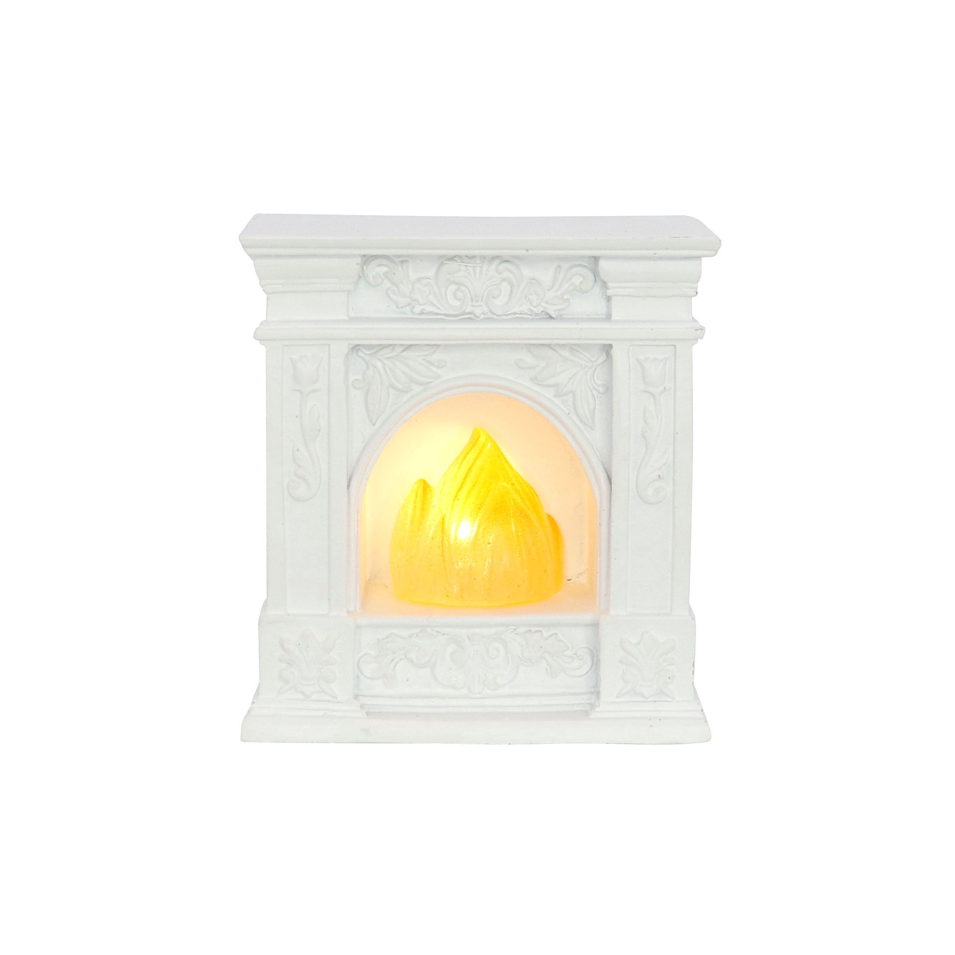 slide 2 of 4, Miniature White Led Fireplace By Make Market, 2.96 in x 2.73 in x 1.45 in