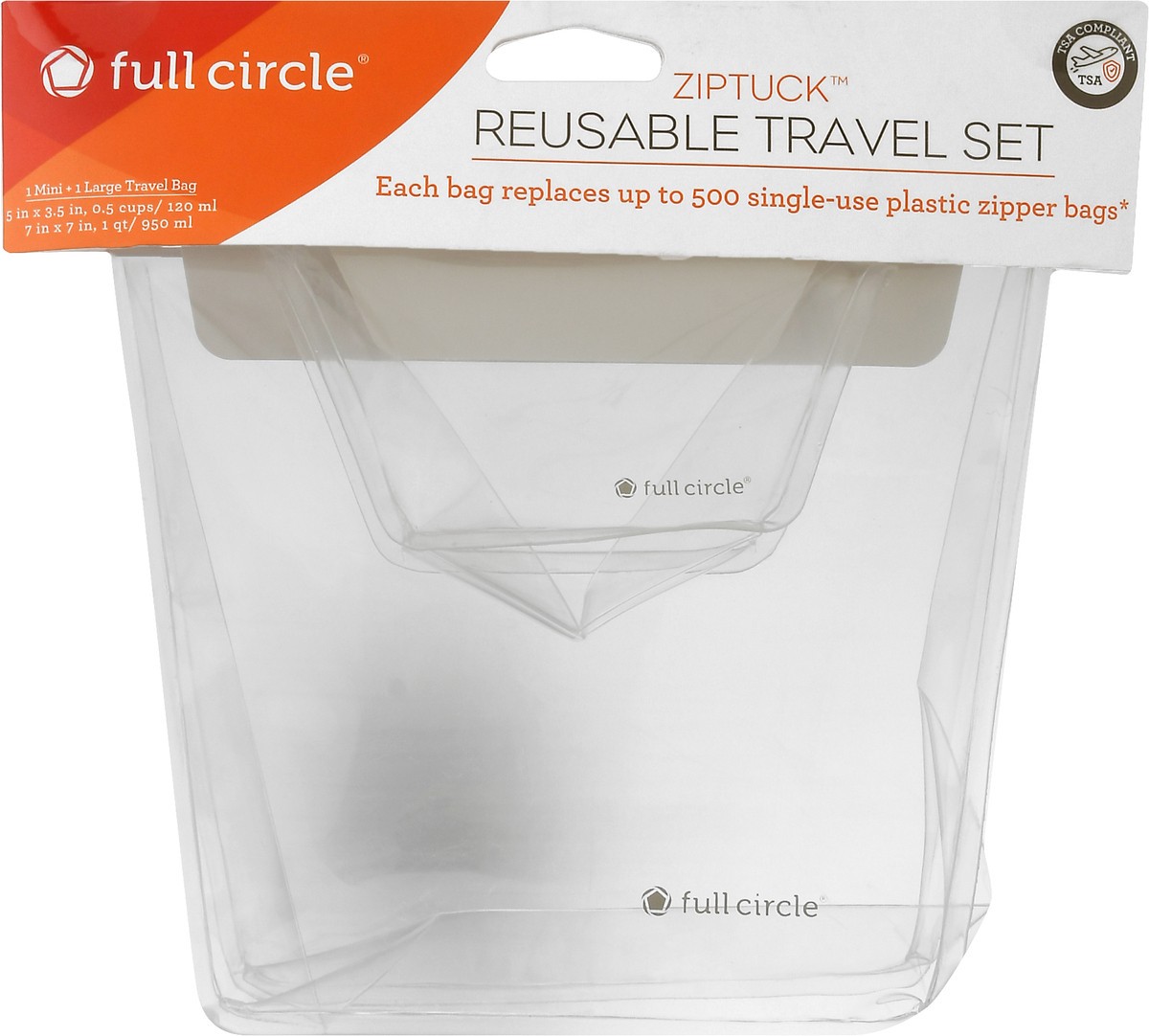 slide 1 of 9, Full Circle Ziptuck Reusable Travel Set 1 ea, 1 ct