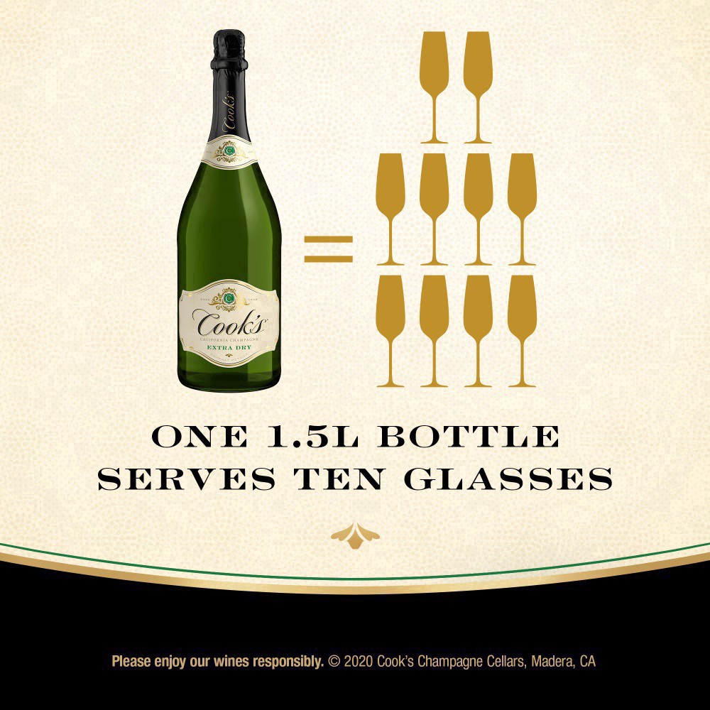 slide 10 of 15, Cook's California Champagne Extra Dry White Sparkling Wine, 1 ct