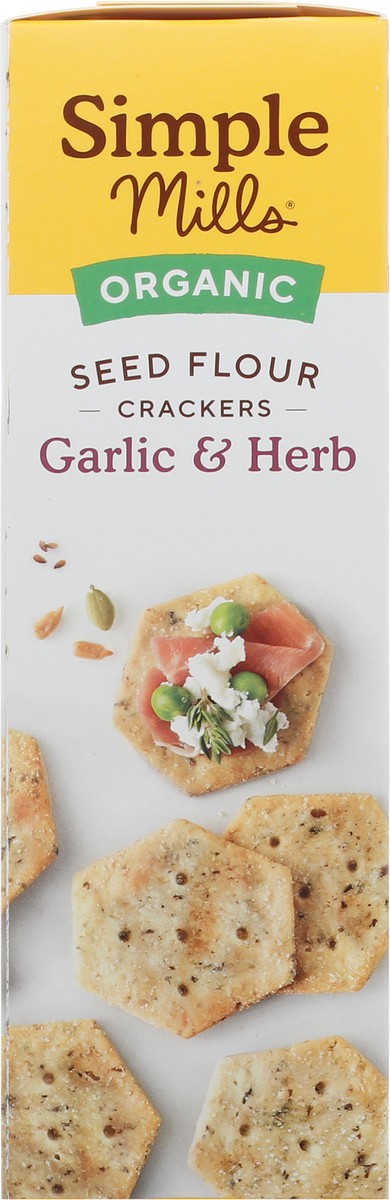 slide 5 of 9, Simple Mills Organic Garlic & Herb Seed Flour Crackers 4.25 oz Box, 1 ct
